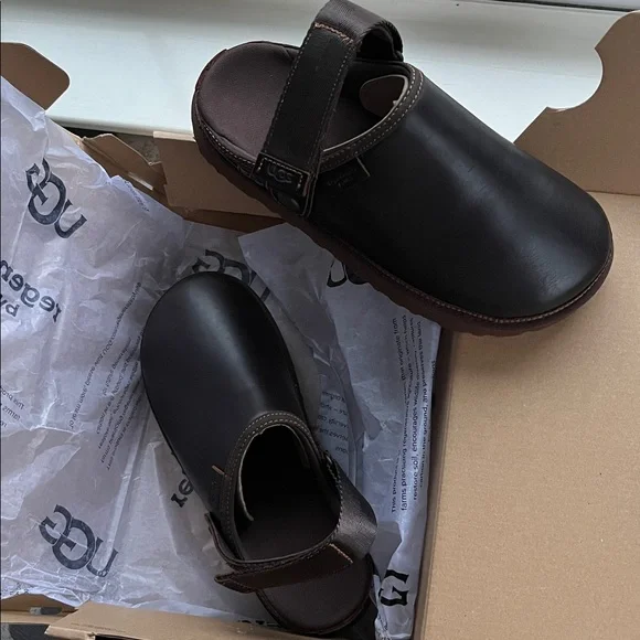 UGG® LEATHER GOLDENSTAR SLINGBACK CLOGS - Picture 5 of 9